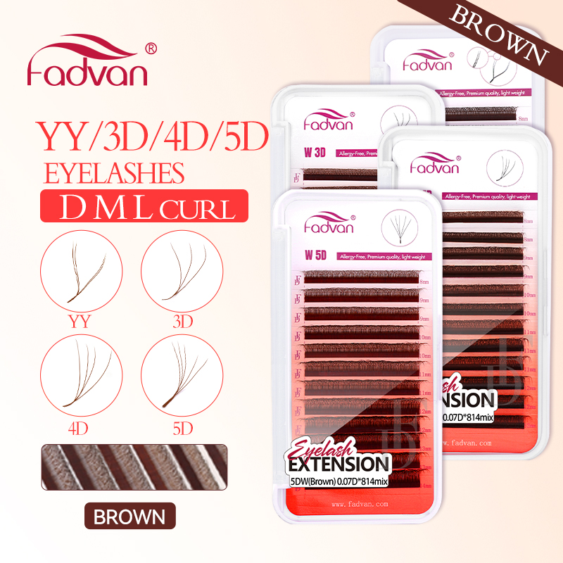 Faux Mink Lash - FADVAN коричневые 4D/3D/5D ресницы W-образные ресницы