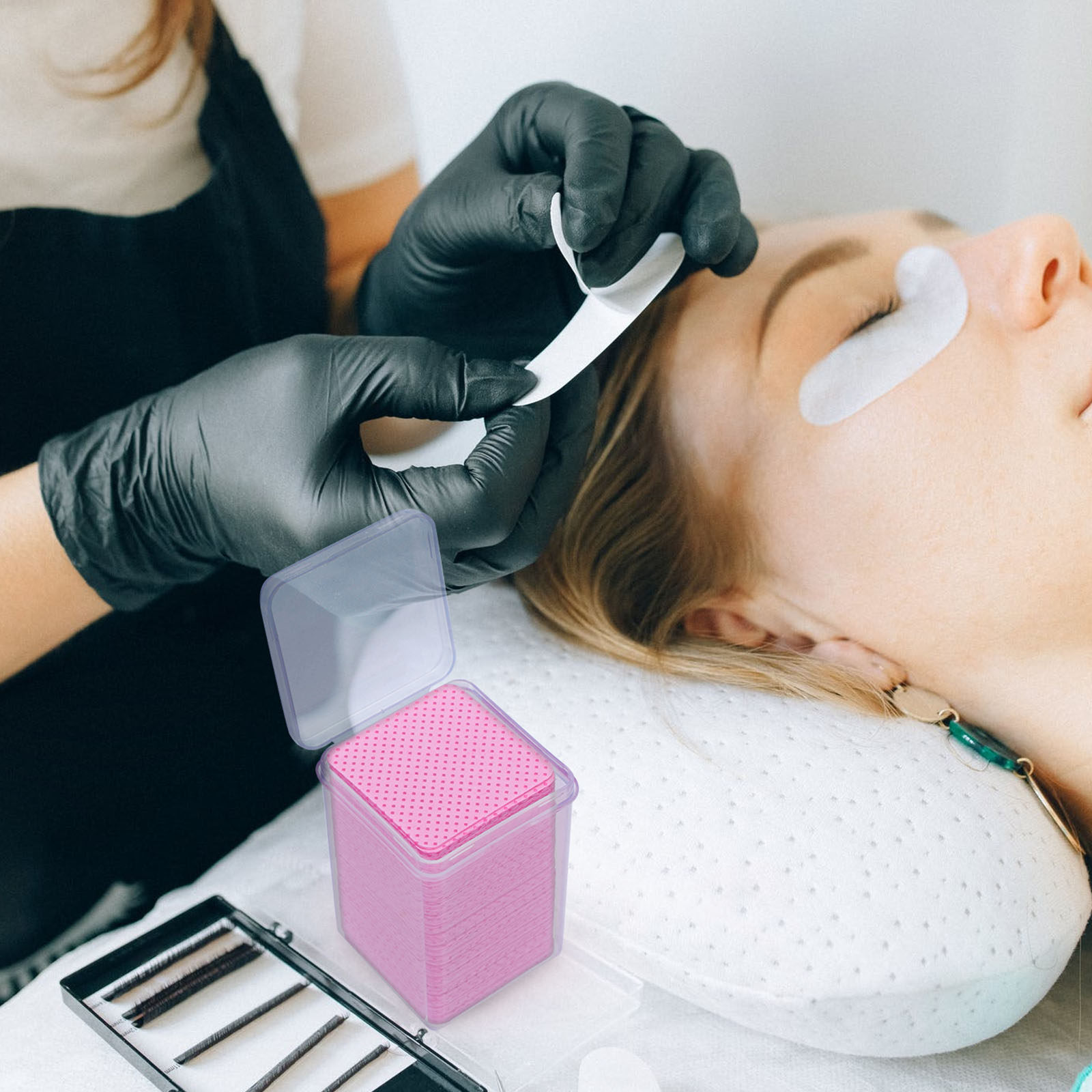 Eyelash Extension Removal - 600 шт. чистящих хлопковых салфеток для